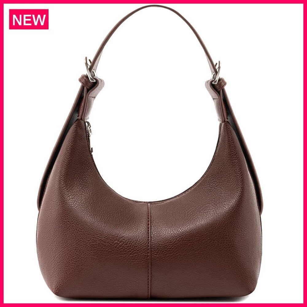 Soft Vegan Leather Hobo Shoulder Bag Crossbody Purse Tote 10.6x5.5x4.3